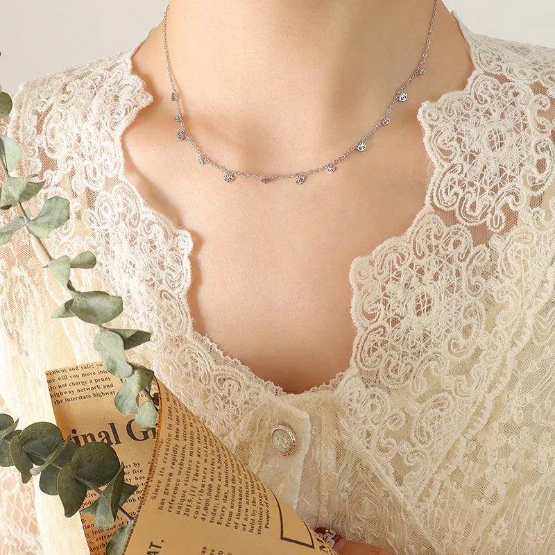 Ins Roman Palace Style Multi-accessible Clavicle Chain Titanium Steel Material Plated with Gold Necklace