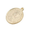 Factory Wholesale Chic Retro Elizabeth Charm 14K Gold Plated Commemorative Coin Pendant Necklace Jewelry Production Accessories