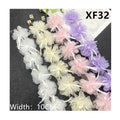 10cm Chiffon Colorful Flower Lace Fabric Dress Clothing Accessories Hairpin DIY Crafts Materials MF32 100 Flowers Per 10y