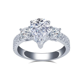 MSR-1378 14K White Gold 2CT Pear Cut IGI Lab Diamond Ring Wedding Diamond Engagement Ring