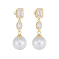 Vintage Style Pearl Dangle Earrings Delicate Sterling Silver Jewelry for Women