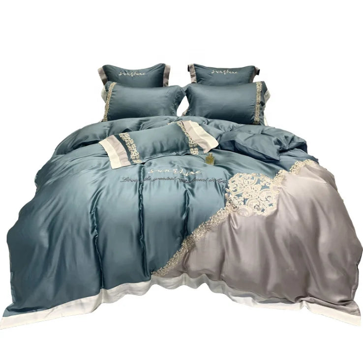 Factory Custom Luxury King Size Comforter Sets Embroidery Fluffy Comforter Set