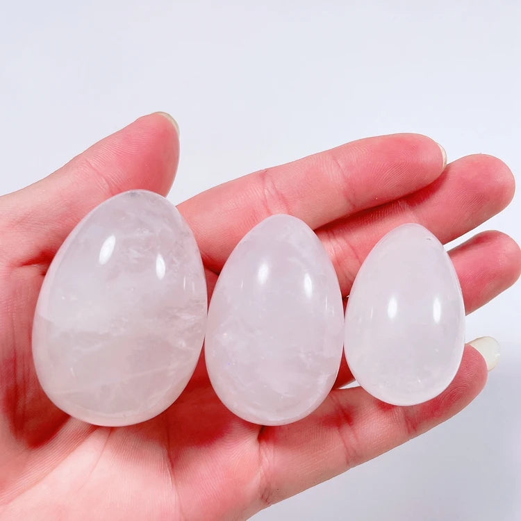 HZ Wholesale Natural Stone Crystal Vaginal Eggs Set Clear Quartz Jade Yoni Eggs for Women