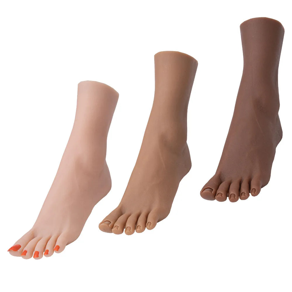 Factory Direct Sell Full Size Nail Art Feet Soft Training Display Models Silicone Practice Feet