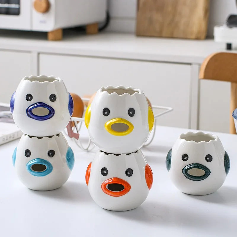 Creative Ceramic Egg White and Protein Separator Household Egg Liquid and Yolk Filter Baking Tool Easy to Clean