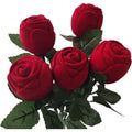 Wedding Rose Flower Gift Box Velvet Flocking Jewelry Ring Box