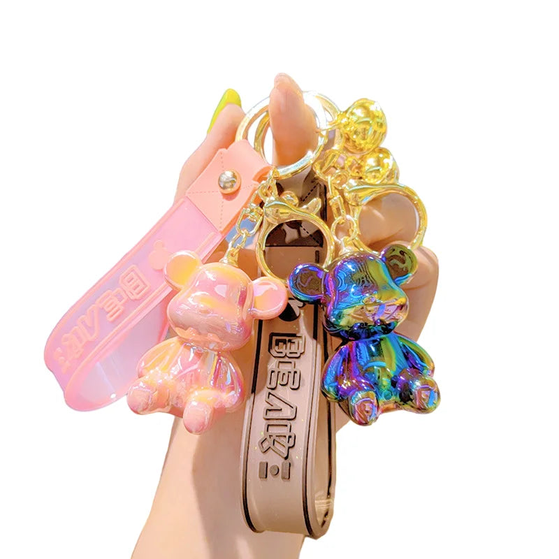 Kawaii 3D Bear Keychain Cartoon Animal Bag Charm