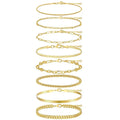 2023 Exquisite Fashionable Women's 14k Gold Plated Layered Bracelet Set Stainless Steel Bracelets & Bangles Jewelry Gift Set