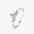 Ailmay Fashion 925 Sterling Silver Simple Crown Finger Ring Elegant Clear Zircon Rings for Women Girls Party Accessories Jewelry