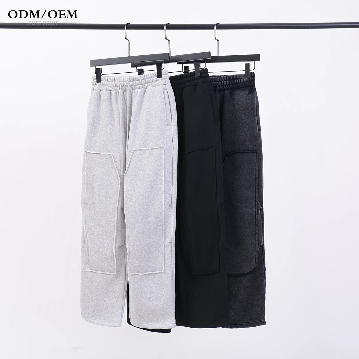 Leg Sweatpants Polyester Cotton Jogger Custom Logo Sweatpants New Style Baggy Straight for Men Fleece Woven Woolen Regular