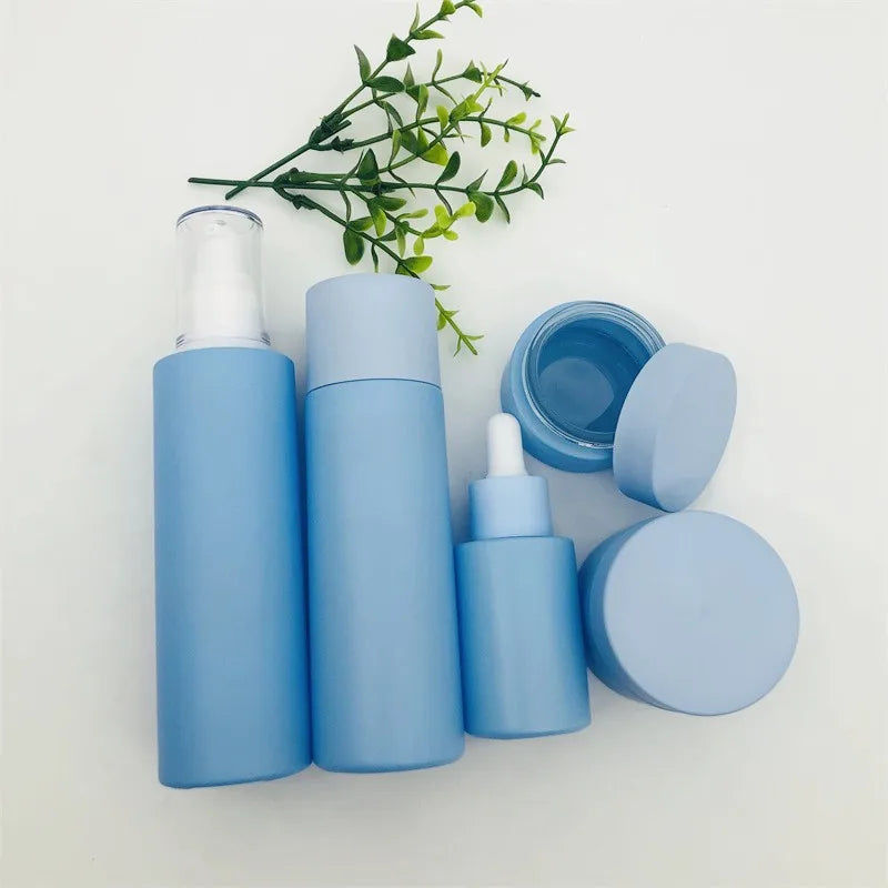 Wholesale 100ml 120ml Cosmetic Glass Bottle Sets Glass Jar for Skincare Face Cream Lotion Bottle