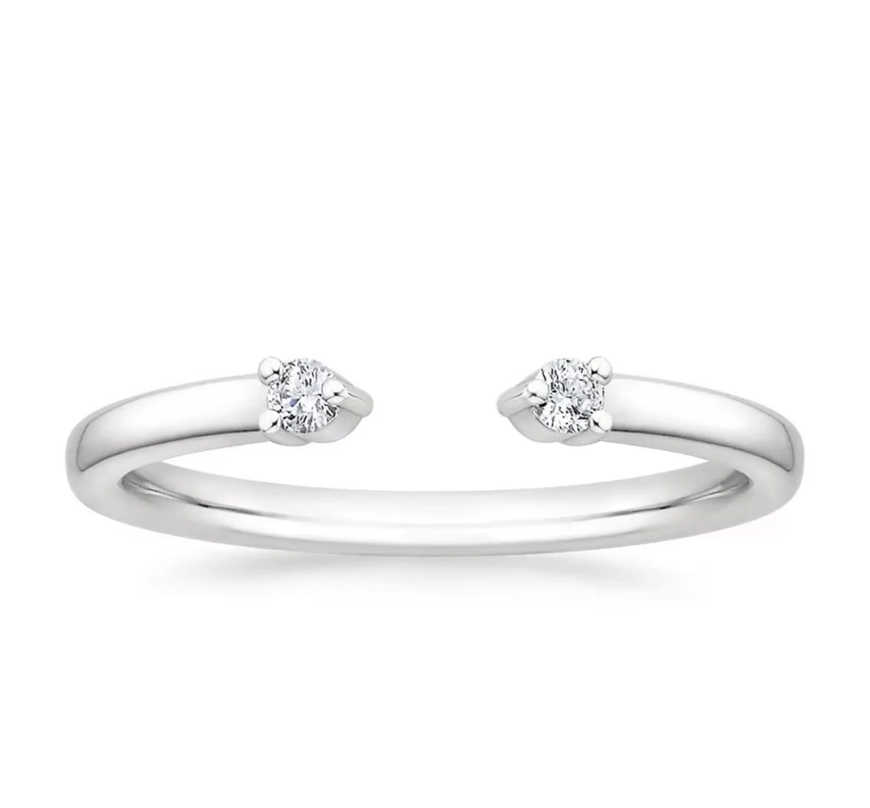 OAHLAN Trendy Fashion Jewelry Open Stackable Round Cut Cubic Zircon Women Copper Ring Engagement Wedding Party Bands Promise
