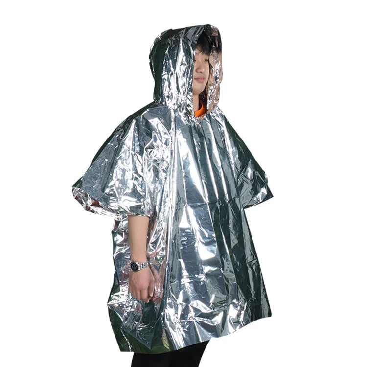 Weather Station Emergency Poncho Plastic Raincoat for Hiking Perfect Outdoor Clothing