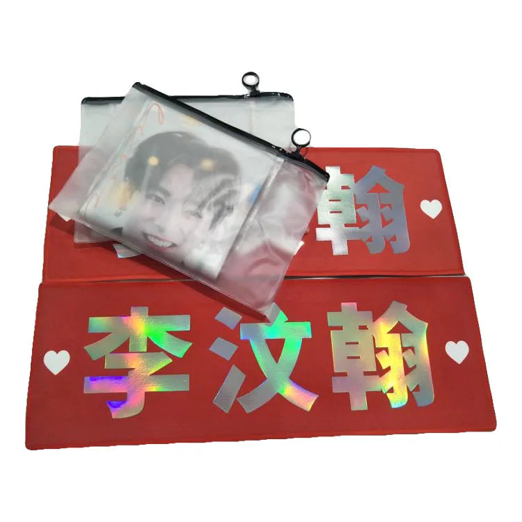 Custom Suede Kpop Slogan With Reflective Colorful Hand Banner Tower for Concerts Fans Support