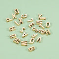 S1197 Dainty Mini Small Gold Plated Stainless Steel Alphabet Letter Initial Charm Beads Pendants for Necklace Making