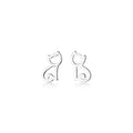 REETI 925 Sterling Silver Cat Stud Earrings for Women Elegant Wedding Jewelry