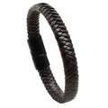 New Design Black & Brown PU Leather Bangle Men's Leather Bracelet Black Magnetic Buckle Bracelet Wristband for Women Men