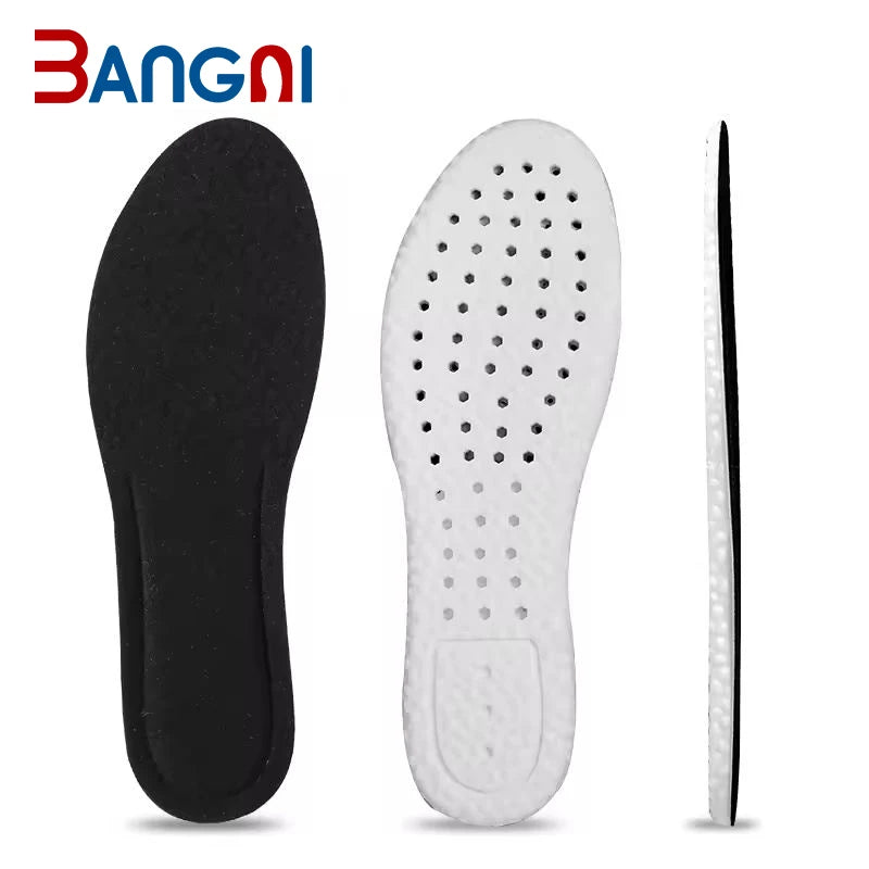 Black Orange Thermal Shoe Inserts Winter Inner Sole PU Warm Sport Insole