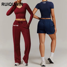 RUIQUWIN Custom Women's Sports Fitness Clothing Lightweight Breathable Long Sleeve Workout Top Yoga Sets Running Tight Workout