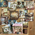 10pcs/pack Weekend Visit Shop Series Large Size Aquascape Material PET Stickers Vintage Handbook Bottoming Stickers