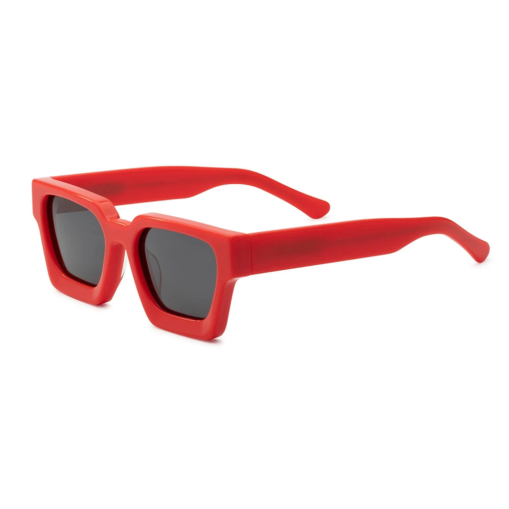 2025 High-End Sunglasses with Large Square Frame Acetate Glasses for Men and Women Polarized Lenses in Blue Red Simple Trend