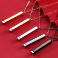Gold Plated Personalized Bar Necklace Hidden Messages Engrave Logo Pendant Necklace Stainless Steel