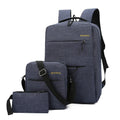 School Custom 3pcs Boys Backpack Set-Letter Pattern Zipper Closure Waterproof 36-55L Nylon Physiological Curve Back Polyester