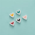Cute 925 Sterling Silver Small Colourful Enamel Heart Charm Beads for Jewelry Making Accessories Wholesale