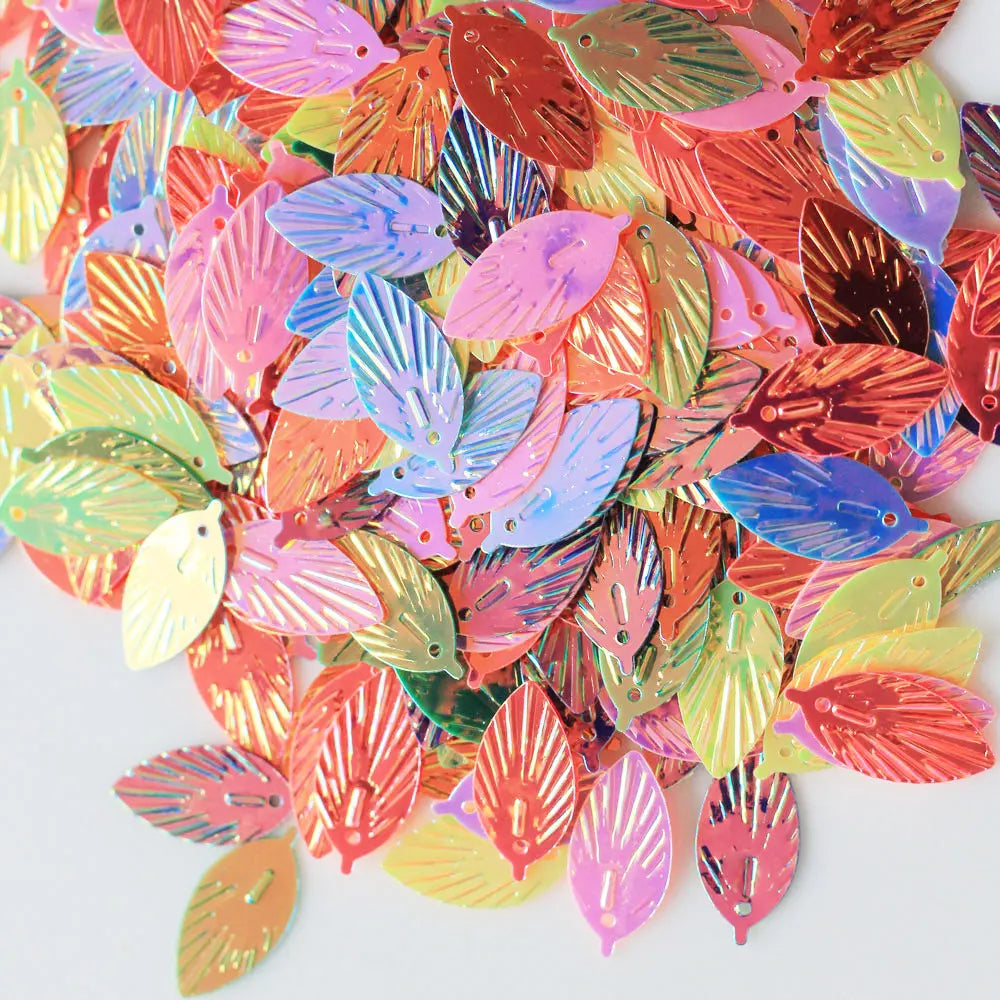 Leave Sequin 500g Color 18*8MM Leaf Shape Sequins With Hole &Paillette Sewing Glitter Stickers DIY Accessories
