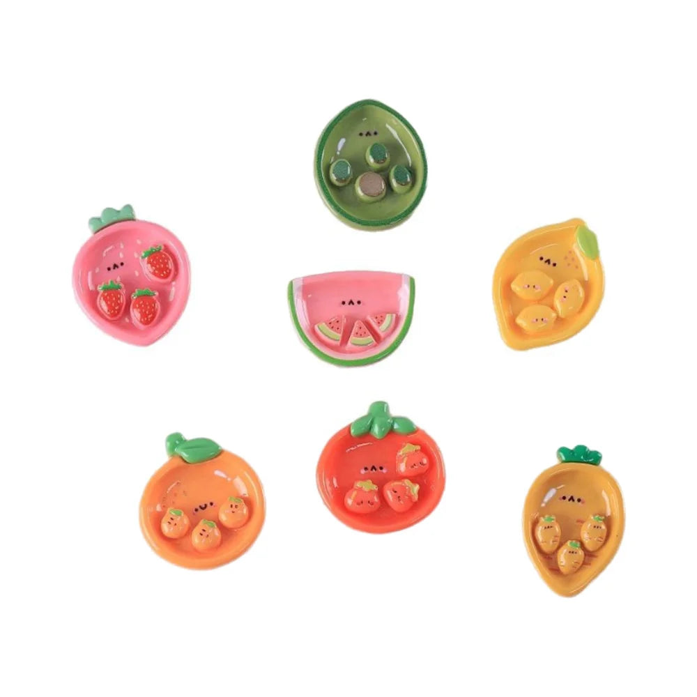 Kawaii 3D Cartoon Kid Kitchen Miniature Pretend Play Toys Dollhouse Charm Baking Bread Plates Resin Fruit Food Cake Serving Tray MegaBDM