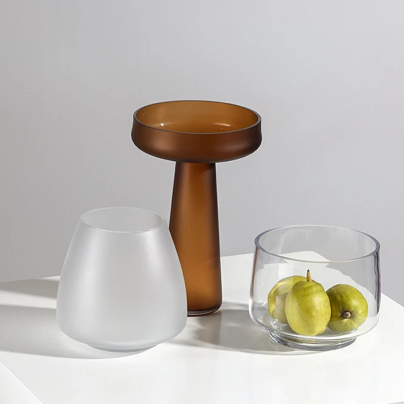 Coastal Large Glass Vase Creative Light Luxury Living Room Porch Storage Box Craft Jewelry Dry Flower Vase