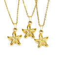 18K Gold Plated Summer Jewelry Tarnish-Free Waterproof Stainless Steel Starfish Pendant with Link Chain Popular Necklace