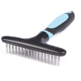Pet Dematting Tools Deshedding Brush Undercoat Comb Rake with Stainless Steel for Dogs & Cats Remove Loose Hair and Tangles