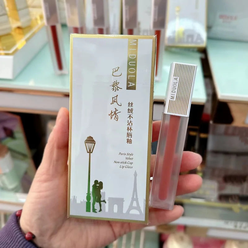 Paris Style Herbal Vegan Matte Liquid Lipstick Custom Waterproof Non-Stick Lip Gloss Moisturizing Long-Lasting Private Label