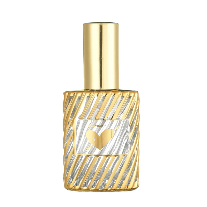 15ml Luxury Gold Stamping Arabic Style Perfume Bottle Empty Glass Spray Bottle with Aluminum Cap and Aluminum Sprayer