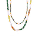 Personality Fashion Trend Cylinder Stone Titanium Steel Plated Gold Collarbone Necklace for Women