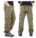 Men's Camouflage 100%Cotton Canvas Tactical Pants Hiking Hunting Multi Pockets Worker Cargo Pant Trousers