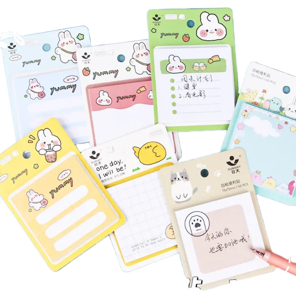Wholesale Papeleria Kawaii Sticky Notes Students Cute Message Stickers Memo Pads Stationery