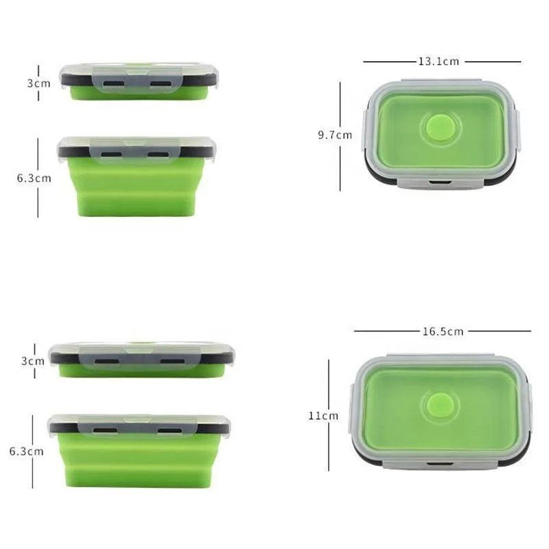 Top Selling Custom Waterproof Decorative Print Silicone Storage Box 4pcs Collapsible School Lunch Boxes Wholesale