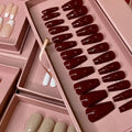 Sunland  Popular  Custom Short Almond Nail Tips Nude Pure French White Press on Nails Vendor Fake Nail Tips With Glue