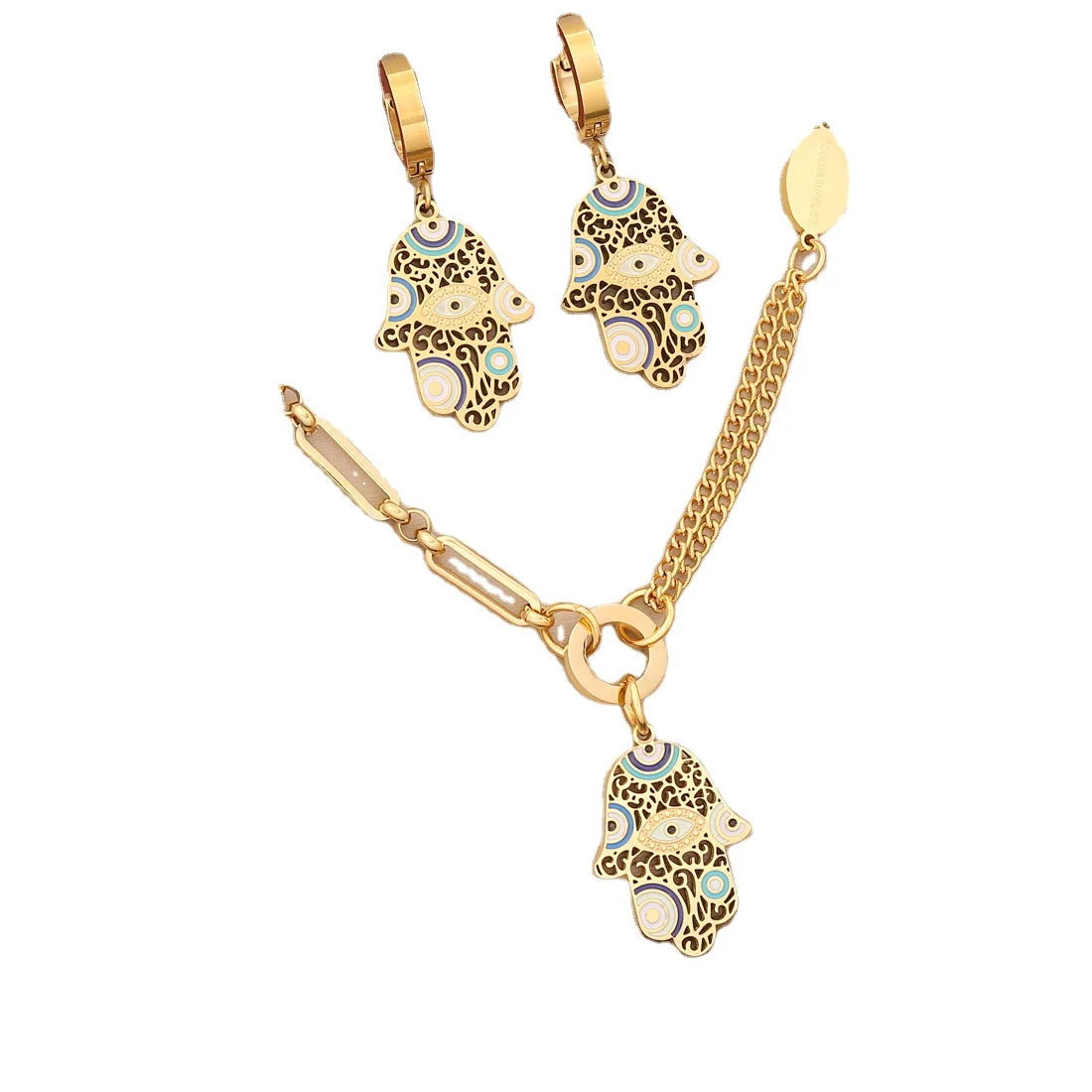 Duyizhao Fashion Stainless Steel Jewelry Sets Earrings and Necklace for Women Wholesale
