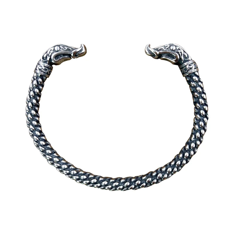 2024 Hot Sal Nordic Viking Dragon Head Bracelet Ragnar Lothbrok Viking Armring Stainless Steel Vikings Bracelet
