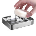 Best Seller Modern Wall Mounted Stainless Steel Waterproof Self Drain Rectangular Shape Bathroom Soap Dishes
