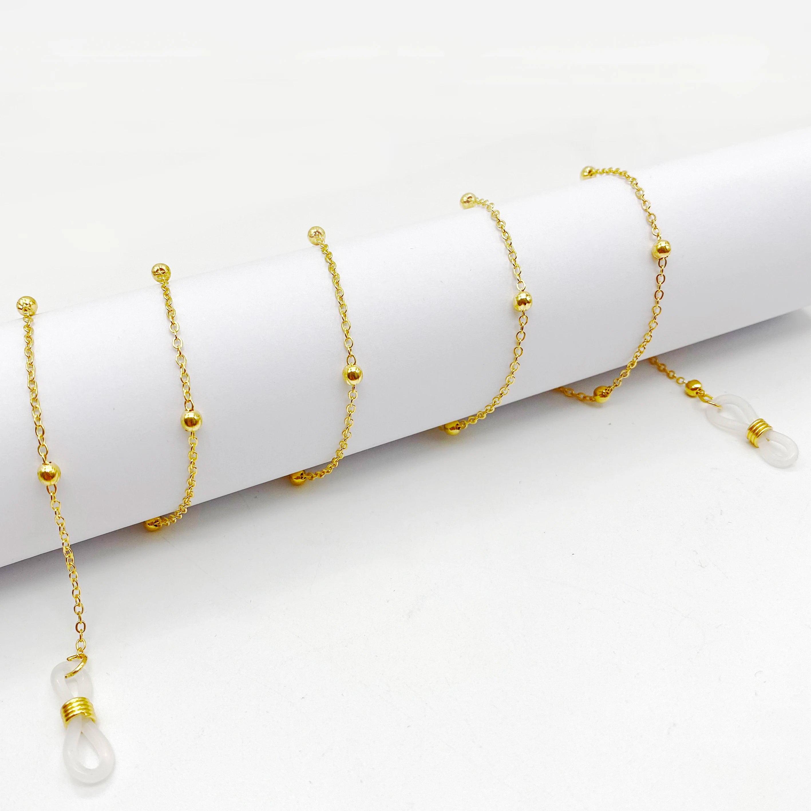 Comfortable Wearing Fashion Copper Gold Glasses Chain 70cm Length Easy Install & Remove Reading Glasses 3g S&H SH-D041