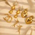 Fashionable Fine Jewelry Earrings Trendy Stainless Steel Heart Stud Earrings