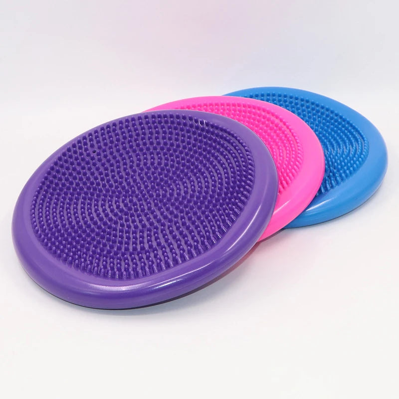 33cm Thickened PVC Inflatable Air Cushion Foot Massage Trainer Body Exercise Stability Pilates Yoga Balance Pad Disc With Pump