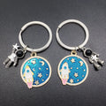 Fashion Ladies Enamel Rocket Astronaut Space Charm Pendant Key Ring Jewelry Handmade Designer Key Chain
