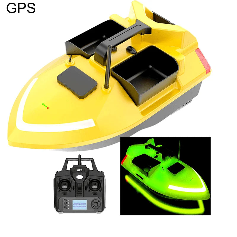 Gps 5200mAH 12000mAH Upgrade 2023 Fishing Rc Bait Boat Auto Driving Back 3 Hoppers Saltwater Rc Bait Boat Gps Carp Bait