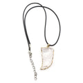 Huiying Wholesale White Crystal Healing crystal Horn Shape Quartz Pendant Necklace Jewelry
