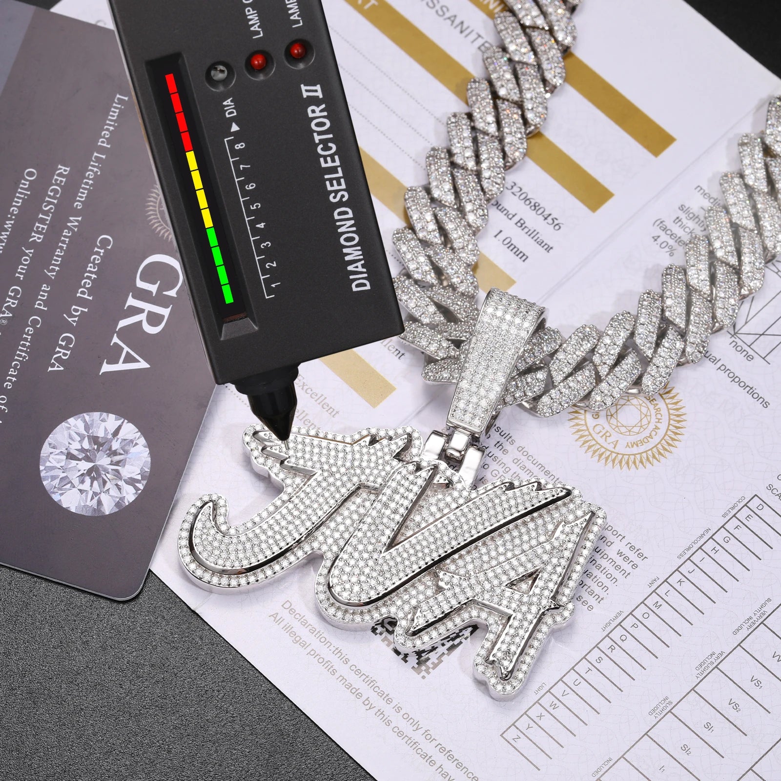 Pass Diamond Tester Moissanite Iced Out Letter Pendant 925 Sterling Silver Rapper Gift Hip Hop Jewelry Custom Name Necklace